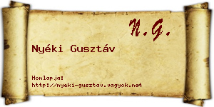 Nyéki Gusztáv névjegykártya
